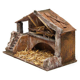 Hut with stairs for 10 cm nativity scene
