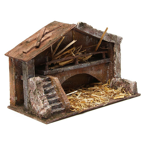 Hut with stairs for 10 cm nativity scene 3