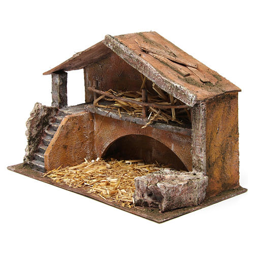 Hut with stairs for 12cm nativity 35x20x25 cm 2