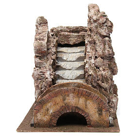 Ruscello ad acqua con ponte per presepe 10-12 cm 35x30x30 cm