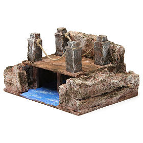 Stream with bridge and beams for 10 cm nativity scene