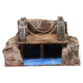 Ruscello ponte travi per presepe 10 cm 15X20X15 cm