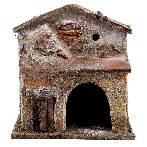 Casa porta e porticato 10x10x10 cm presepe 3 cm 1