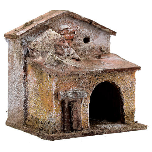 Casa porta e porticato 10x10x10 cm presepe 3 cm 3