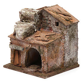 Settings, houses, workshops, wells: House with door and porch 10x10x10 cm