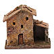 Casa em miniatura com porta e estábulo 10x9x5 cm para presépio com figuras altura média 3 cm s1