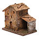 Casa em miniatura com porta e estábulo 10x9x5 cm para presépio com figuras altura média 3 cm s2