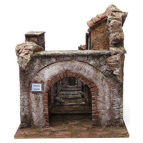 Casa com arco e escada para presépio com figuras de 10 cm, 35x30x40 cm 1