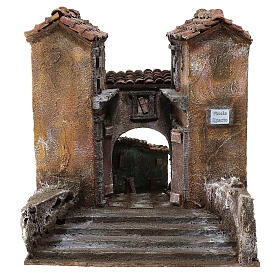 Borgo Vicolo Quadrato per presepe 10 cm 29x29x25 cm