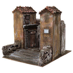 Borgo Vicolo Quadrato per presepe 10 cm 29x29x25 cm