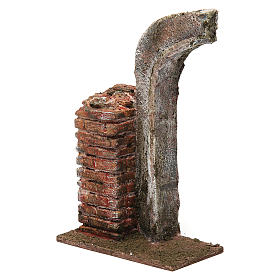 Semi-arch with brick wall for 10 cm nativity scene