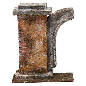 Wall with semi arch for nativity of 10cm 15x15x5 cm