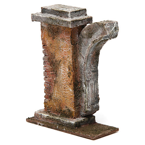 Wall with semi arch for nativity of 10cm 15x15x5 cm 2