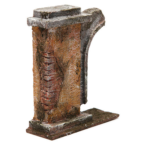 Wall with semi arch for nativity of 10cm 15x15x5 cm 3