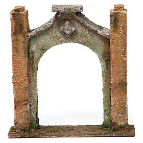 Maisons, milieux, ateliers, puits: Arc décoré pour crèche 10 cm 15x5x15 cm