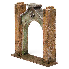 Maisons, milieux, ateliers, puits: Arc décoré pour crèche 10 cm 15x5x15 cm