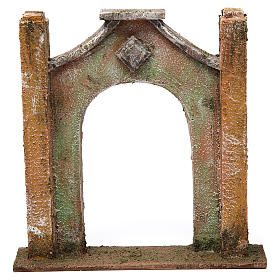 Maisons, milieux, ateliers, puits: Arc décoré pour crèche 12 cm 20x5x20 cm