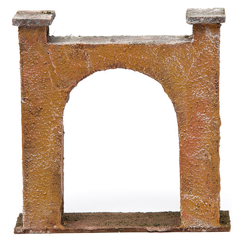 Arco puerta ciudad para belén 10 cm de altura media 15x5x15 cm 4