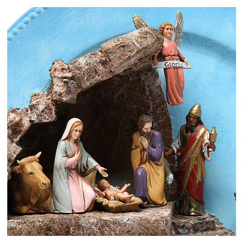 Complete nativity scene with plate 10 cm 2