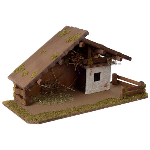 Nativity stable nordic style in wood for 10-12 cm nativity scene 3