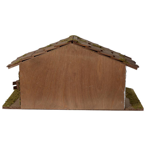 Estábulo presépio em madeira modelo escandinavo 30x55x30 cm para peças de 10-12 cm 4