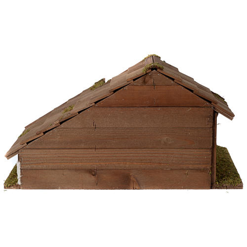 Nativity Barn in wood Nordic design 30x45x25cm for figurines of 10-12 cm 4