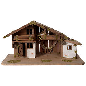 Nativity shed Scandinavian style for 10-12 cm nativity scene