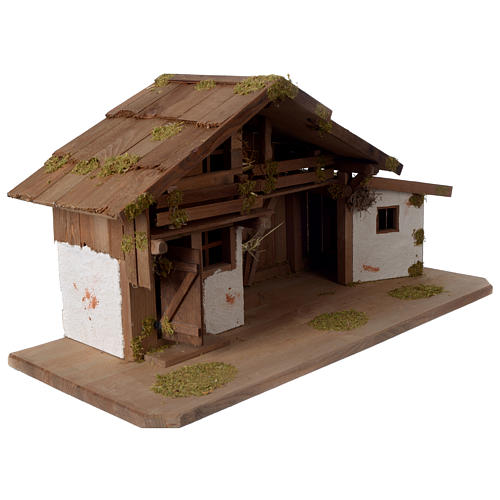 Capanna Presepe in legno stile scandinavo 40x70x30cm per statuine di 10-12 cm 3