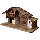 Wooden Nativity Barn Scandinavian style 40x70x30cm for statues of 10-12 cm s2