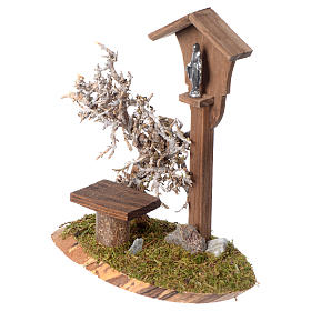 Nicchia con Madonnina artigianale in legno 15x10x5cm per presepe 10-12 cm