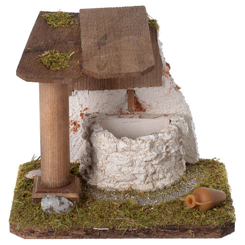 Artisan Fountain in wood and plaster 15x15x10 cm for nativity 10-12 cm 1