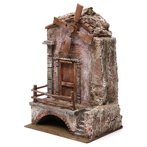 Windmill with door and stairs for nativity scene 45x18x24 cm 2
