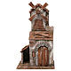 Windmill with small shack, double door and four sails for nativity scene 45x20x25 cm s1
