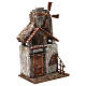 Moulin pour crèche quatre pales avec porte en bois toit en tuiles 45x20x25 cm s3