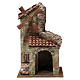 Moulin pour crèche quatre pales avec arc et montagne toit en tuiles 45x20x25 cm s1