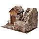 Watermill with small house, tiled roof and mountain side for nativity scene 45x35x45 cm s2