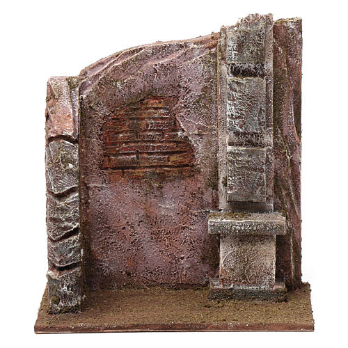 Brick wall with pillar for 12 cm nativity scene 1