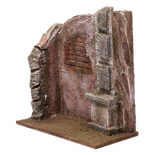 Brick wall with pillar for 12 cm nativity scene 2