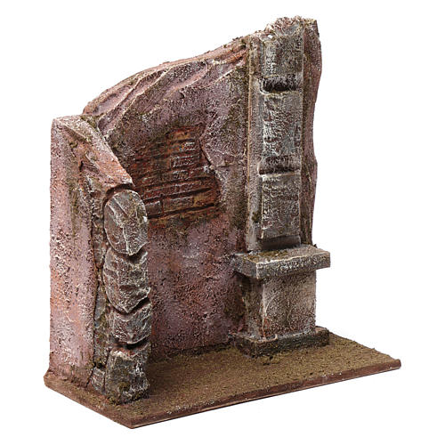 Brick wall with pillar for 12 cm nativity scene 3