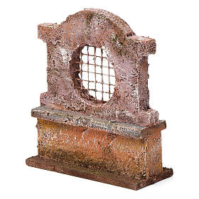 Wall with grill for 10 cm nativity scene
