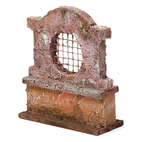 Wall with grill for 10 cm nativity scene 2