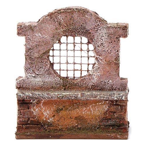 Wall with grill for 10 cm nativity scene 4
