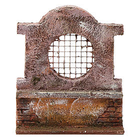 Small wall with circular Grille for 12 cm Nativity 15X10X5 cm