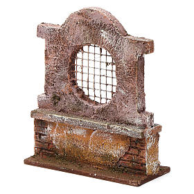Small wall with circular Grille for 12 cm Nativity 15X10X5 cm