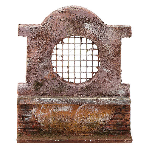 Small wall with circular Grille for 12 cm Nativity 15X10X5 cm 1