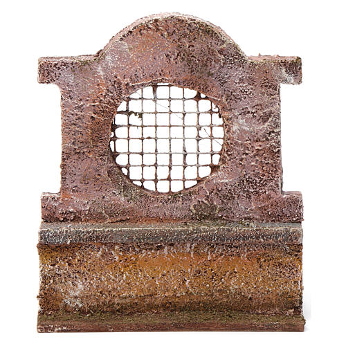 Small wall with circular Grille for 12 cm Nativity 15X10X5 cm 4