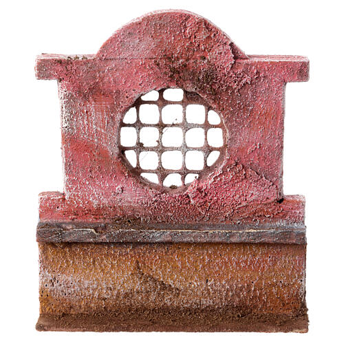 Small wall with circular Grille for 12 cm Nativity 15X10X5 cm 6
