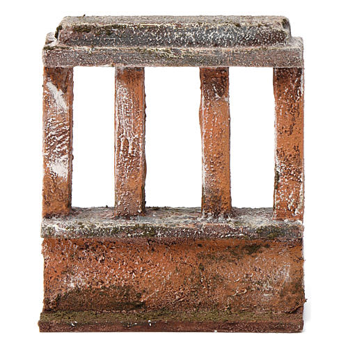Muret avec quatre colonnes pour crèche 10 cm 15x10x5 cm 1