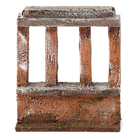 Muretto con quattro colonne per presepe 10 cm 15X10X5 cm