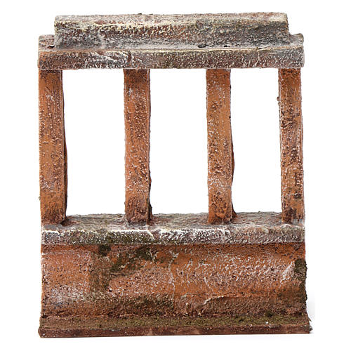 Muretto con quattro colonne per presepe 12 cm dimensioni 15X10X5 cm 4